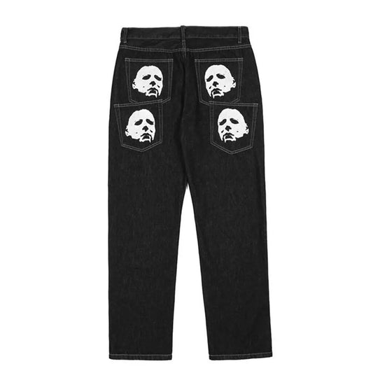 Black Michael Myers Pocket Print Jeans