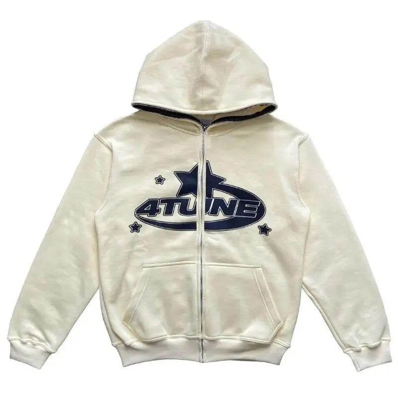 VOVE Fortune Full Zip Up Hoodie Beige