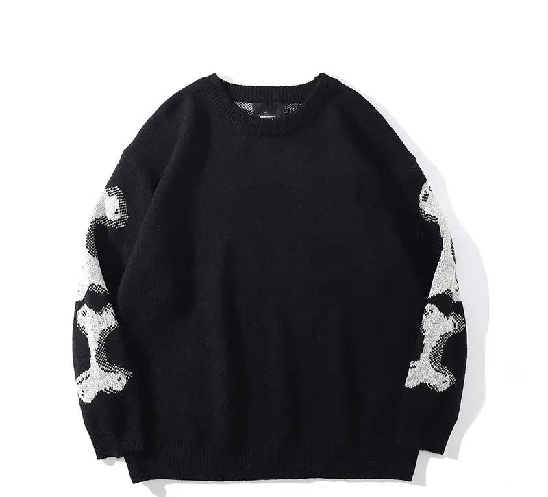 VOVE Skeleton Knitted Sweater Black