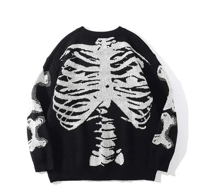 VOVE Skeleton Knitted Sweater Black