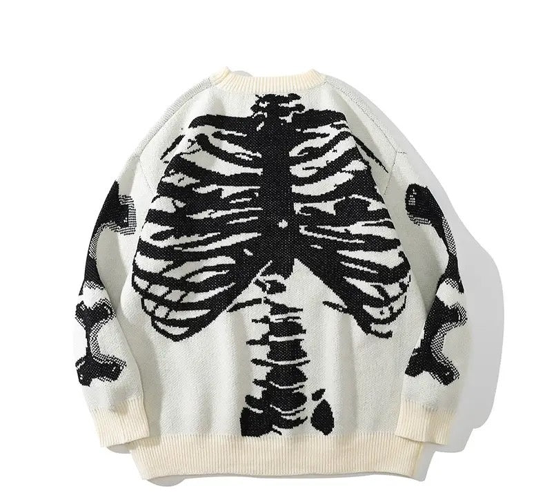 VOVE Skeleton Knitted Sweater White