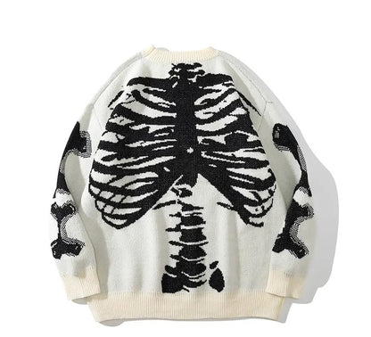 VOVE Skeleton Knitted Sweater White