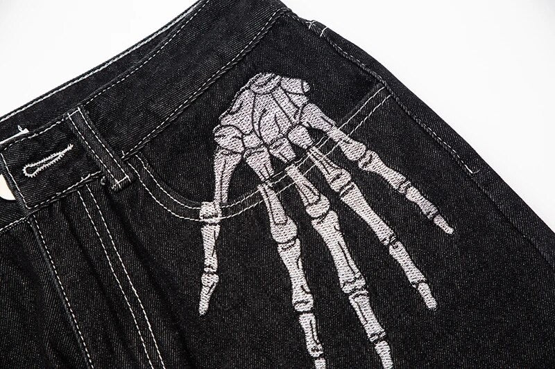 VOVE Skeleton Print Jeans Black