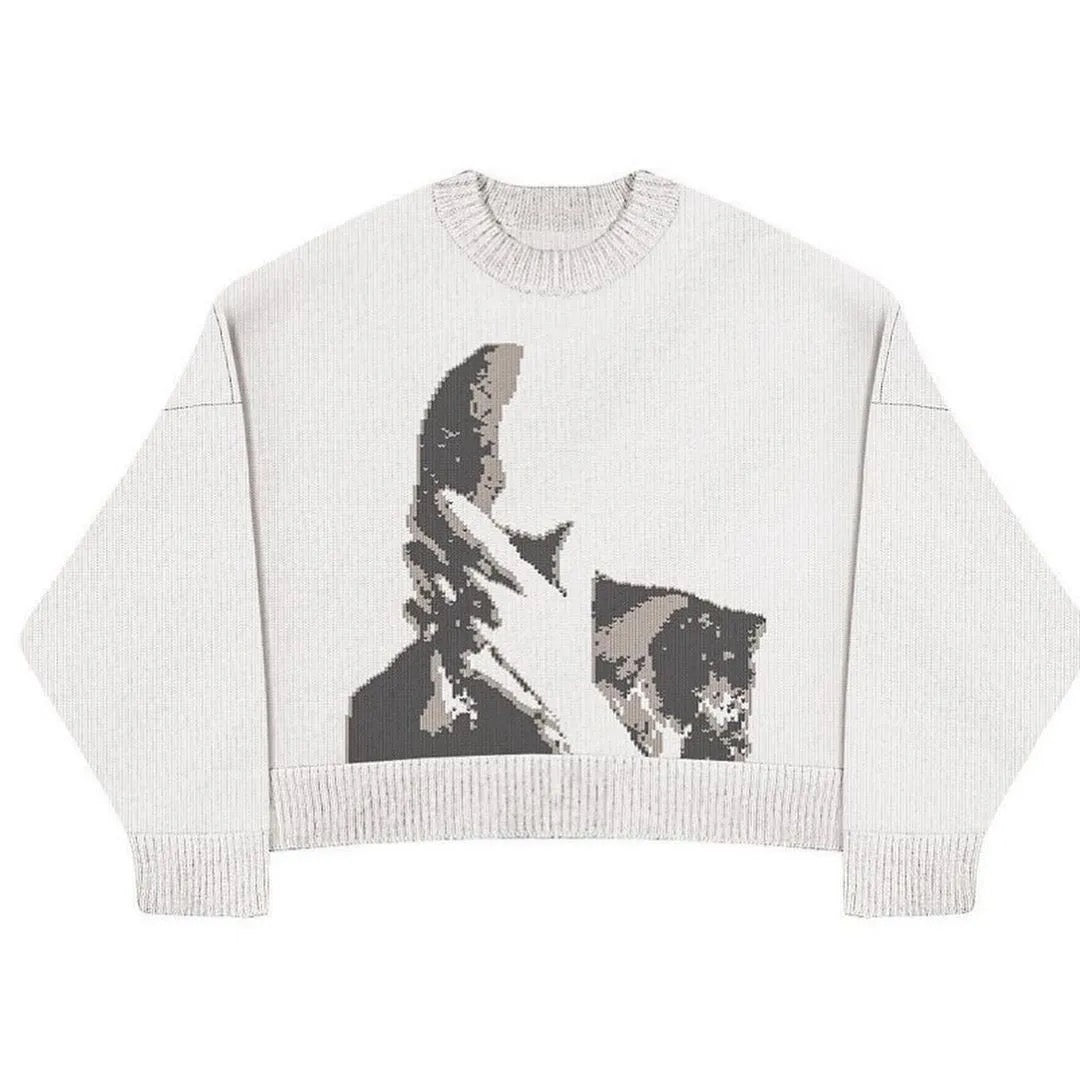 VOVE Character Knitted Sweater White