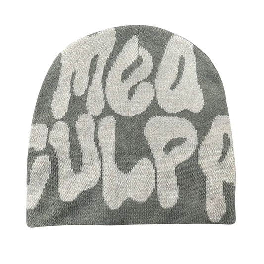 VOVE Graphic Text Beanie Gray