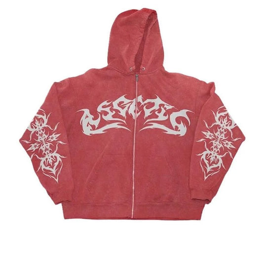 VOVE Graphic Design Hoodie Red