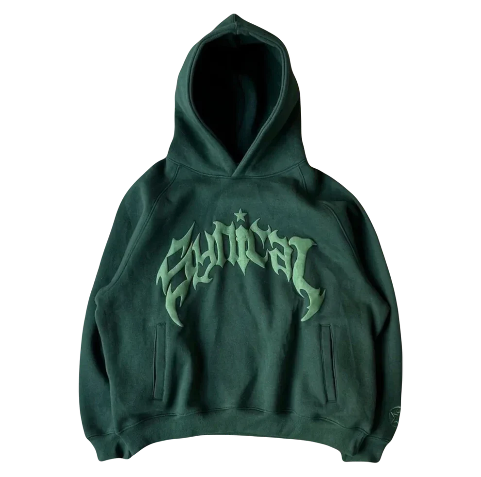 VOVE Gothic Print Hoodie Mint Green