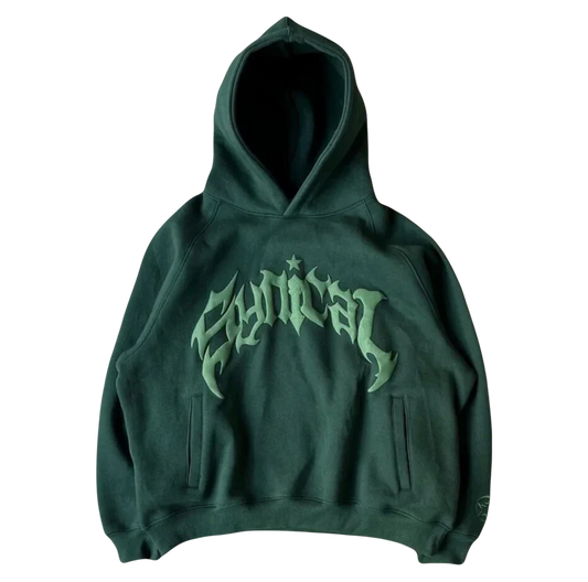 VOVE Gothic Print Hoodie Mint Green