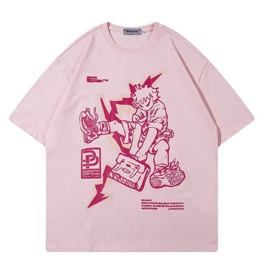 VOVE Cartoon Street T-Shirt Pink