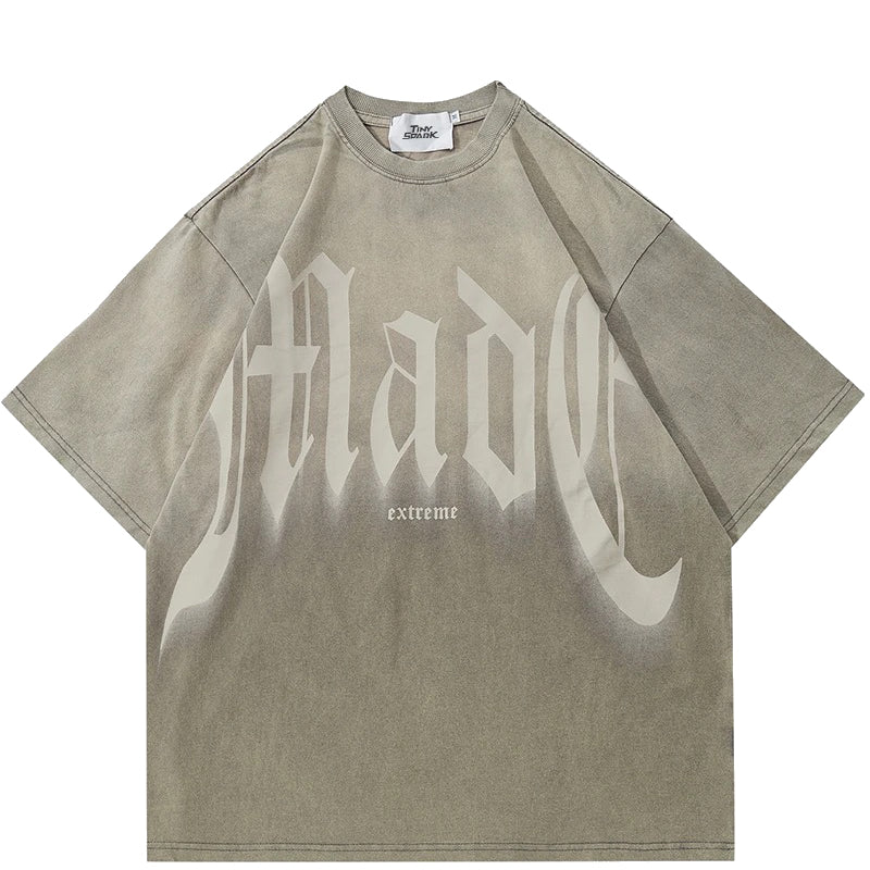 VOVE Gradient Text T-Shirt Sandy Gray